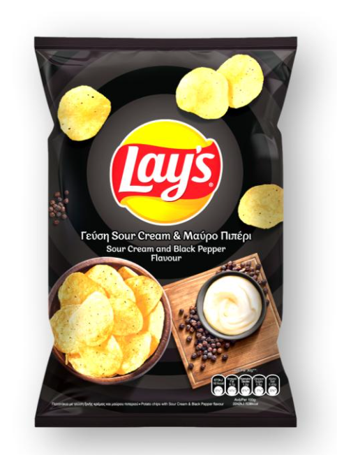 Lays Ξινή Κρέμα &amp; Μαύρο Πιπέρι 95γρ.
